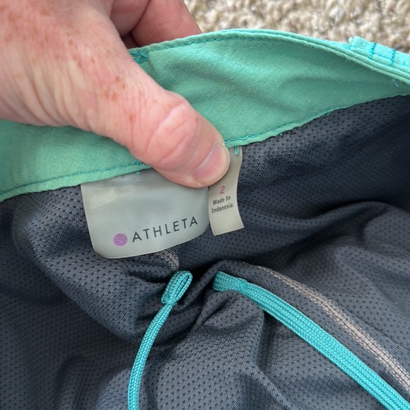 ATHLETA Green Casual Mini Dipper Skirt Skort Pockets Belt Loops Size 2 - Picture 15 of 16